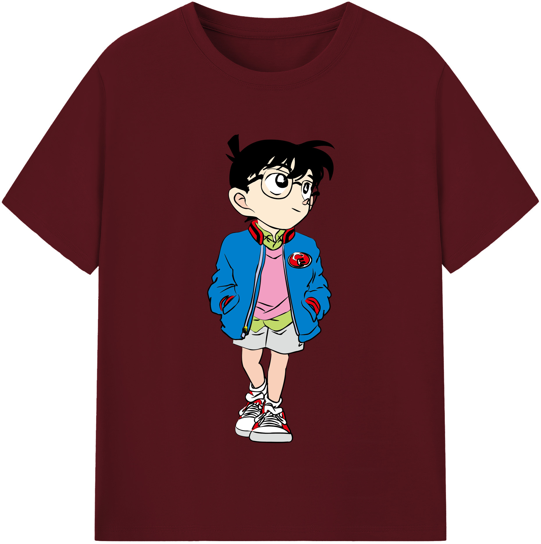 （画像用） 名探偵コナン 江戸川 コナン Detective Conan Conan Edogawa 綿100％半袖Tシャツ（フロントプリント）
